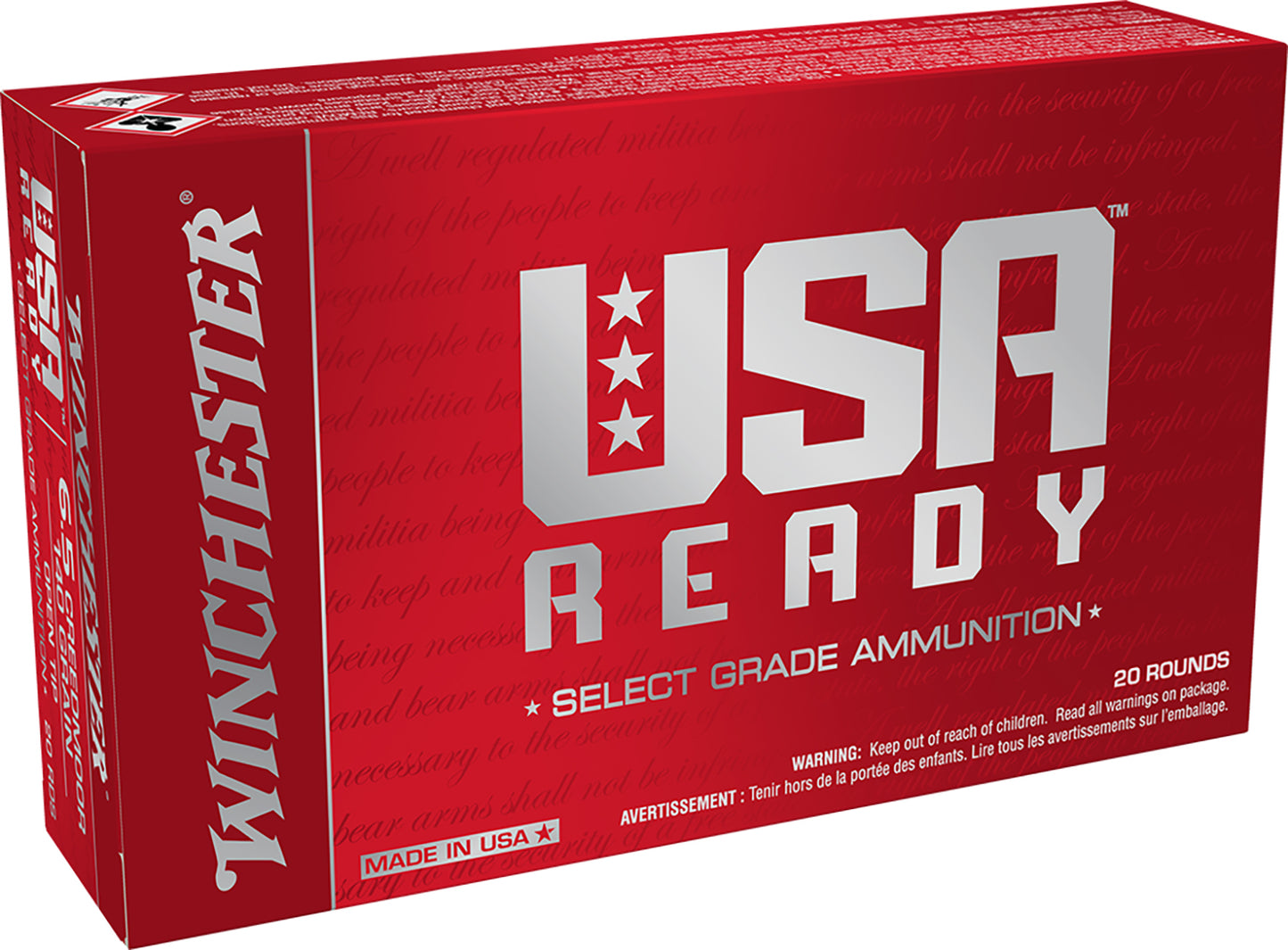 Winchester Ammo RED65140 USA Ready  6.5Creedmoor 140gr Open Tip 20 Per Box/10 Case