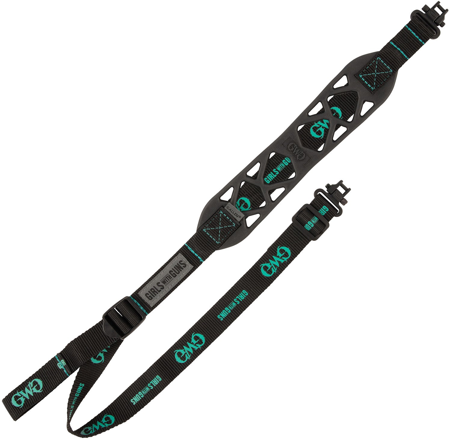 Girls With Guns 8274 Black Label  made of Black Rubber with 22.50"-39" OAL, Swivels & Adjustable Design for Rifles