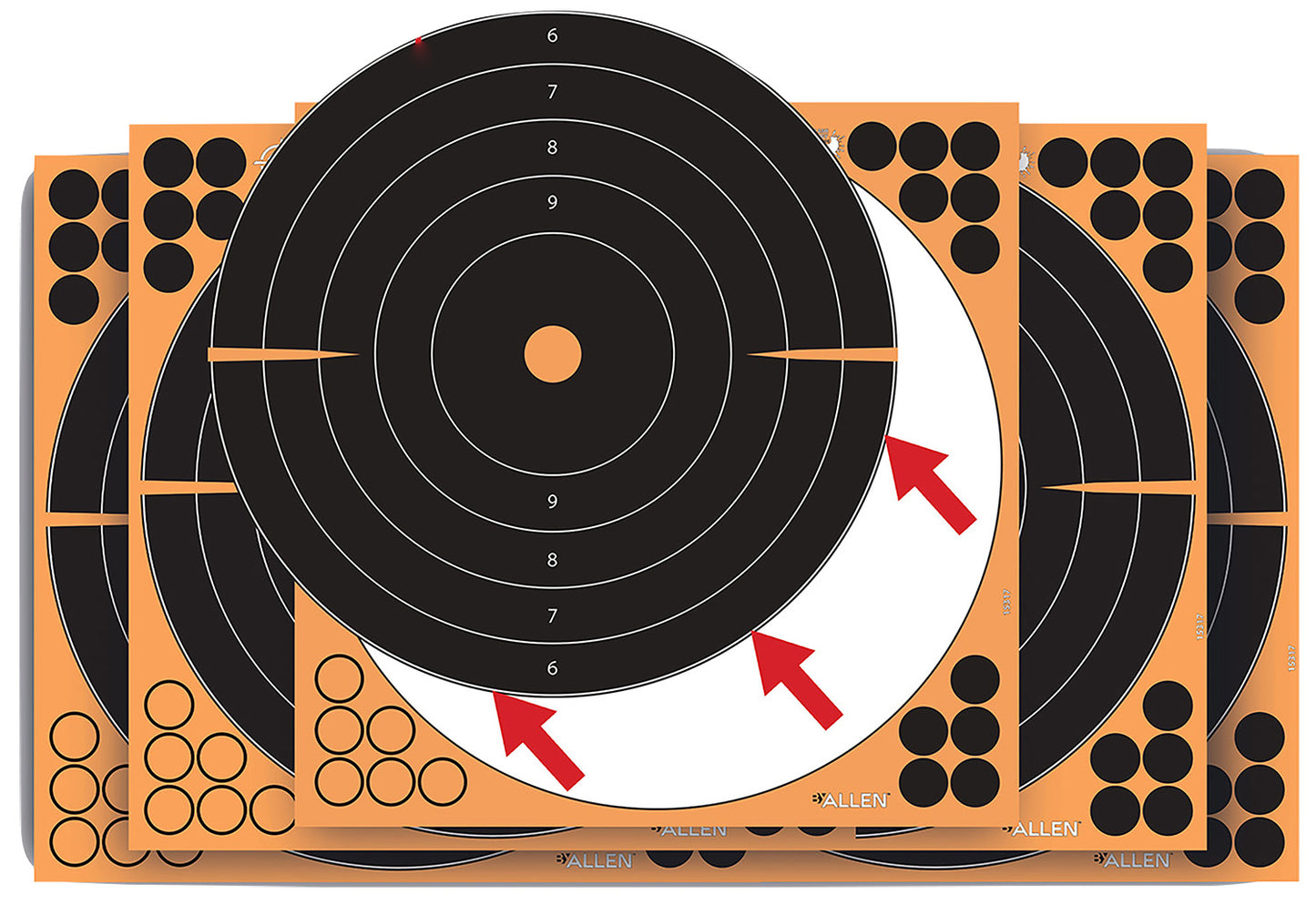 EZ-Aim 1531710 Splash Reactive  Self-Adhesive Paper Black/Orange  12"x12" Bullseye 10 Pack