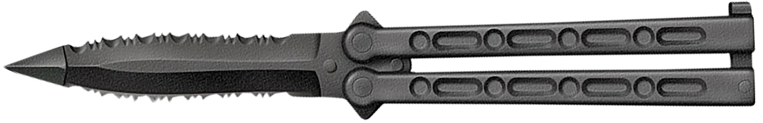 Cold Steel CS92EAA FGX Balisong 5" Folding Part Serrated Black Griv-Ex Blade & Handle