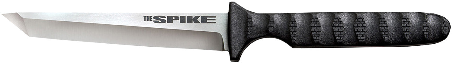 Cold Steel CS53NCT Spike  4" Fixed Tanto Plain Cryo 4116 SS Blade/Black Scalloped Griv-Ex Handle Includes Bead Chain Lanyard/Sheath