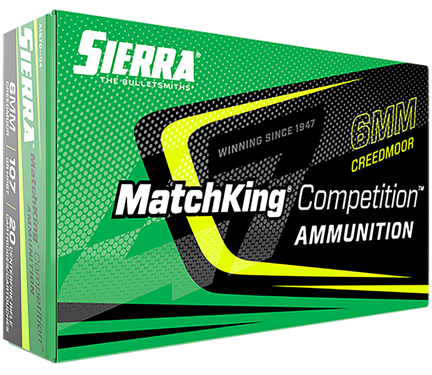 Sierra A157004 MatchKing Competition 6mmCreedmoor 107gr Sierra MatchKing BTHP 20 Per Box/10 Case