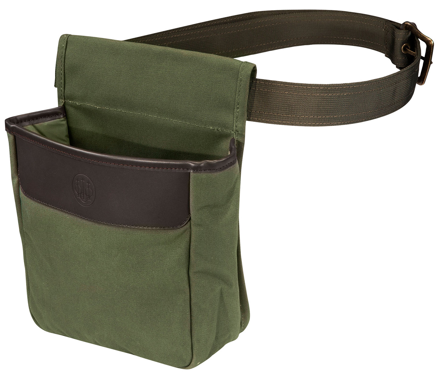 Beretta USA BS961020610076 Waxwear Shell Pouch Green Cotton/Leather 50rd