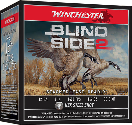 Winchester Ammo XBS123BB Blind Side 2  12Gauge 3" 1 3/8oz BBShot 25 Per Box/10 Case
