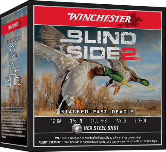 Winchester Ammo XBS12L2 Blind Side 2  12Gauge 3.50" 1 5/8oz 2Shot 25 Per Box/10 Case