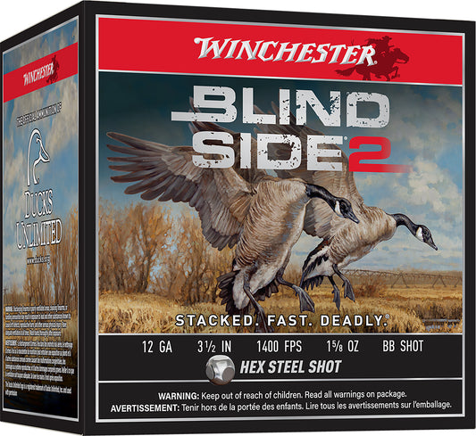 Winchester Ammo XBS12LBB Blind Side 2  12Gauge 3.50" 1 5/8oz BBShot 25 Per Box/10 Case