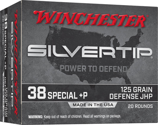 Winchester Ammo W38PST Silvertip  38Special+P 125gr Silvertip Jacket Hollow Point 20 Per Box/10 Case