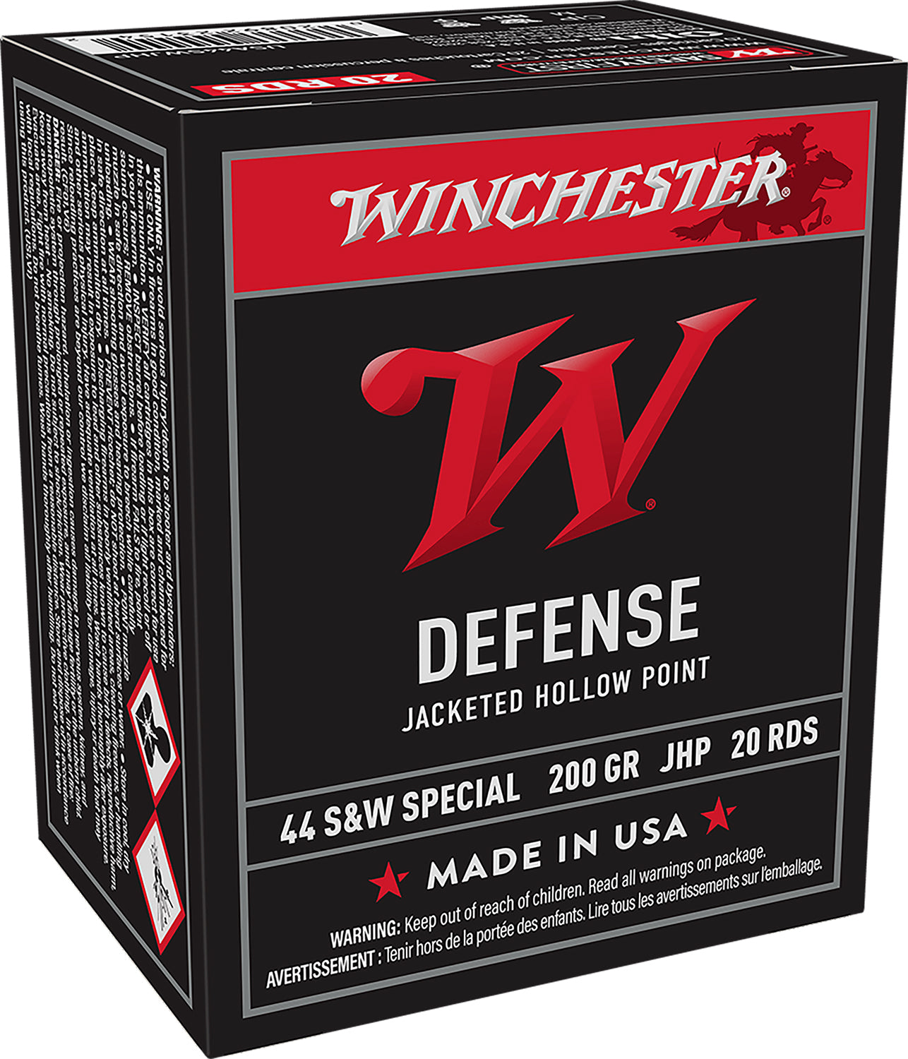 Winchester Ammo USA44SWJHP USA  44S&WSpl 200gr Jacketed Hollow Point 20 Per Box/10 Case