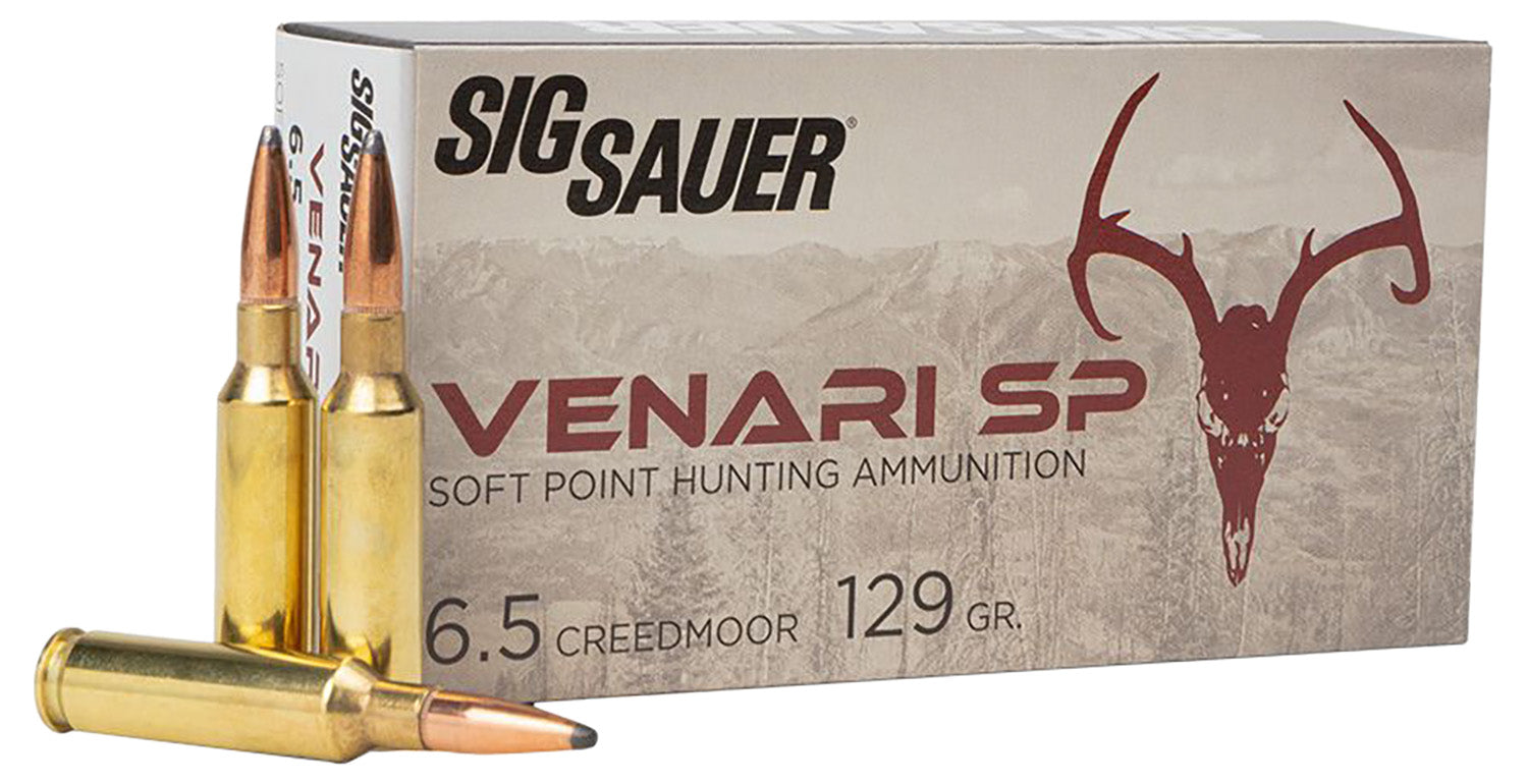 Sig Sauer V65CMSP12920 Venari  6.5Creedmoor 129gr Soft Point 20 Per Box/10 Case