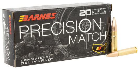 Barnes Bullets 32134 Precision Match  300Blackout 220gr Jacket Hollow Point 20 Per Box/10 Case