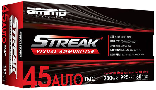 Ammo Inc 45230TMCSTRKRED50 Streak Visual (RED)  45ACP 230gr Total Metal Case 50 Per Box/20 Case