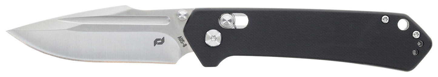 Schrade 1182620 Divergent  3.06" Folding Modified Drop Point Plain Satin AUS-8A SS Blade 4.31" Black G10 Handle