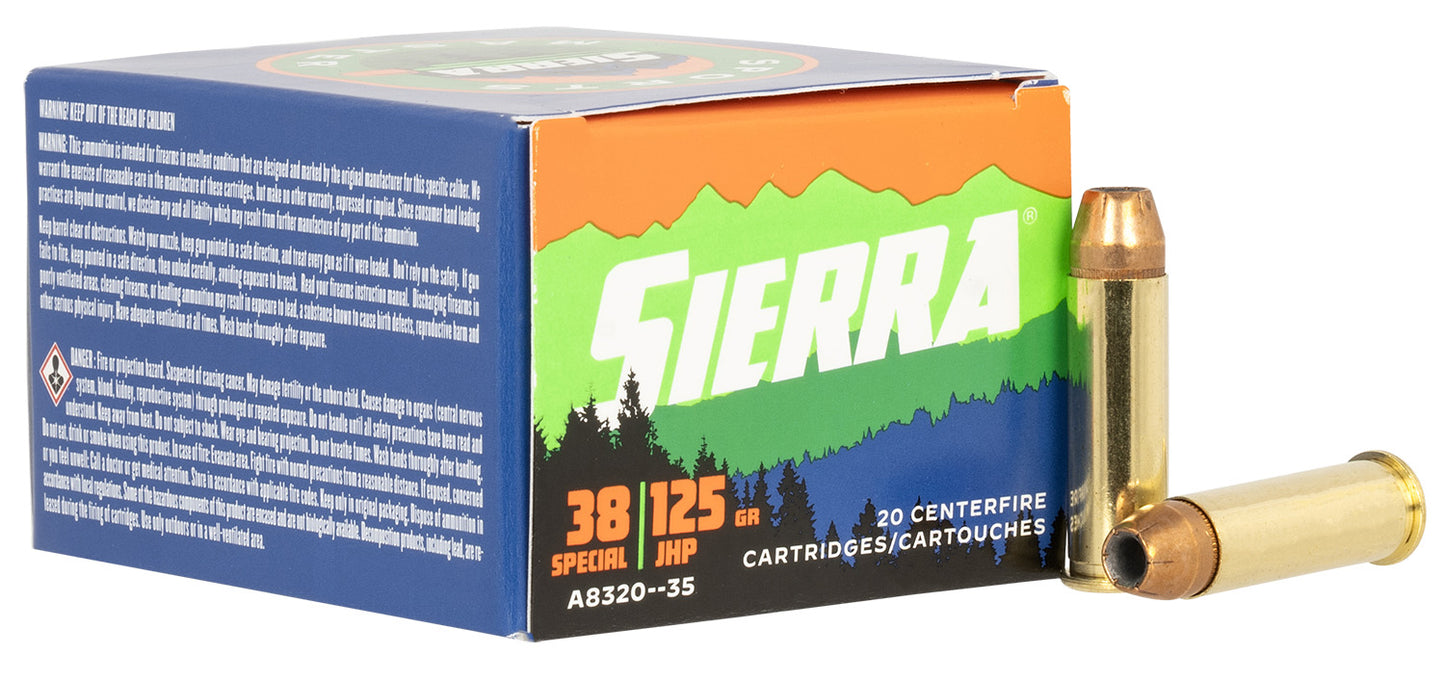 Sierra A832035 Outdoor Master  38Special 125gr Jacketed Hollow Point Sport Master 20/Box
