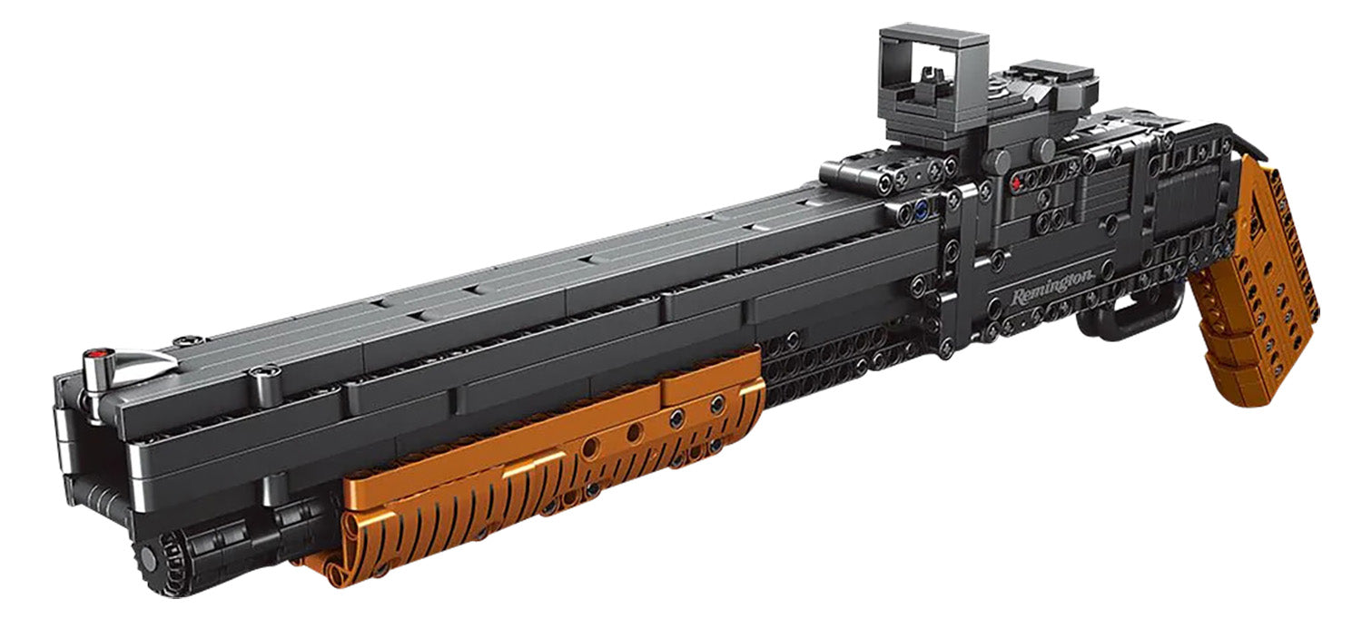 Caliber Gourmet CBGBB2 Building Blocks Shotgun Black/Brown Plastic 21" Long Includes 6 Plastic Projectiles 863 Pieces