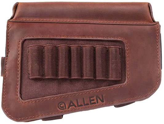 Allen 8519 Westcliff Buttstock Cartridge Carrier 7rd Leather Rifle Buttstock Mount Features Raised Cheek Piece