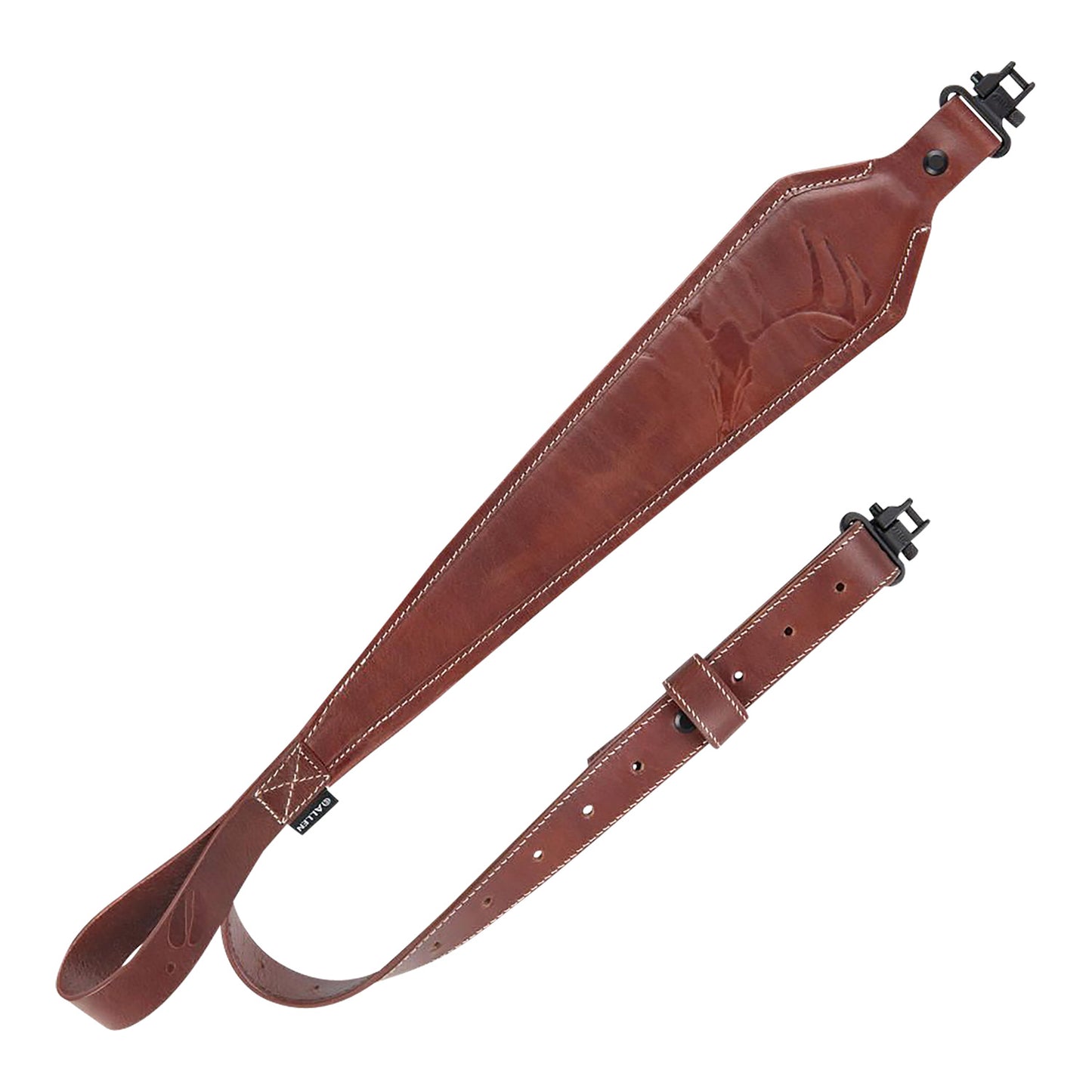 Heritage Cases 8510 Deer Deboss  Rifle Sling w/One-Piece Swivel, Brown Leather, Adjustable Length 28" to 35", 3" Wide