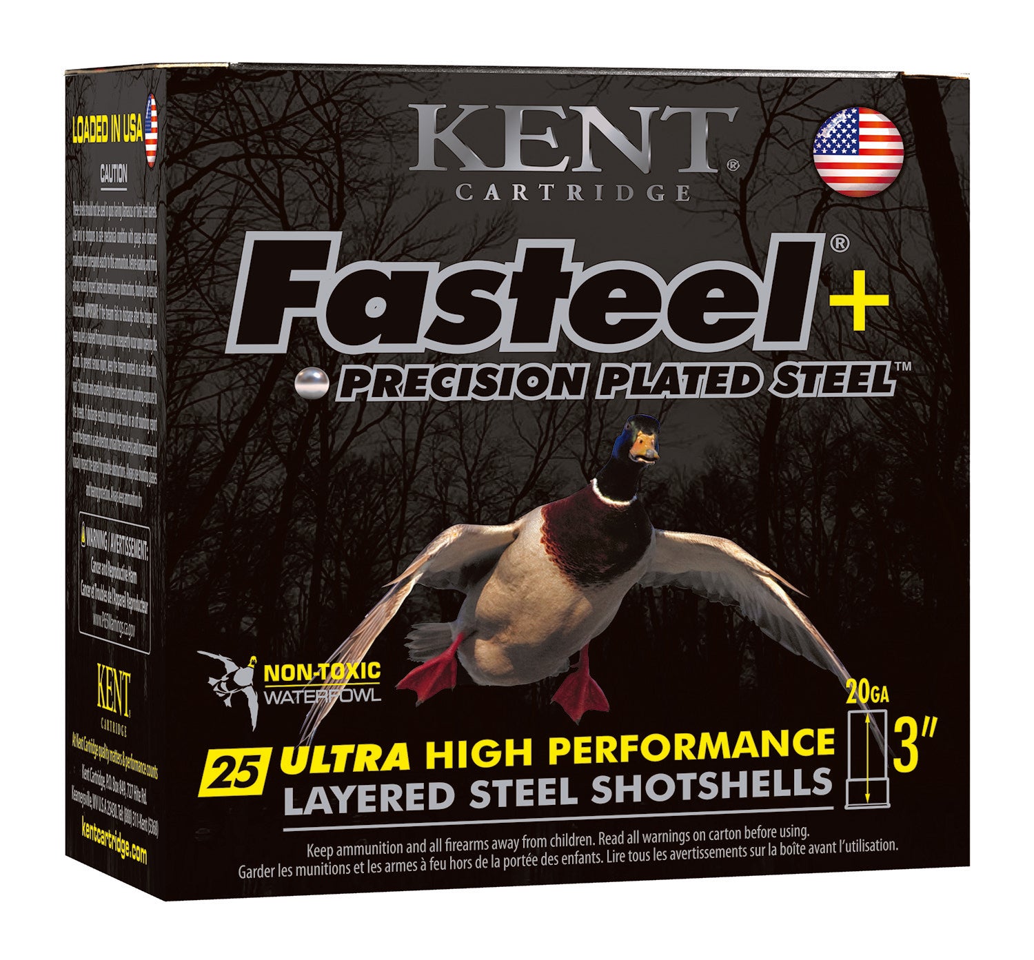 Kent Cartridge K203FSP284X6 Fasteel + Waterfowl 20 Gauge 3" 1 oz 4/6 Shot 25 Per Box/ 10 Case