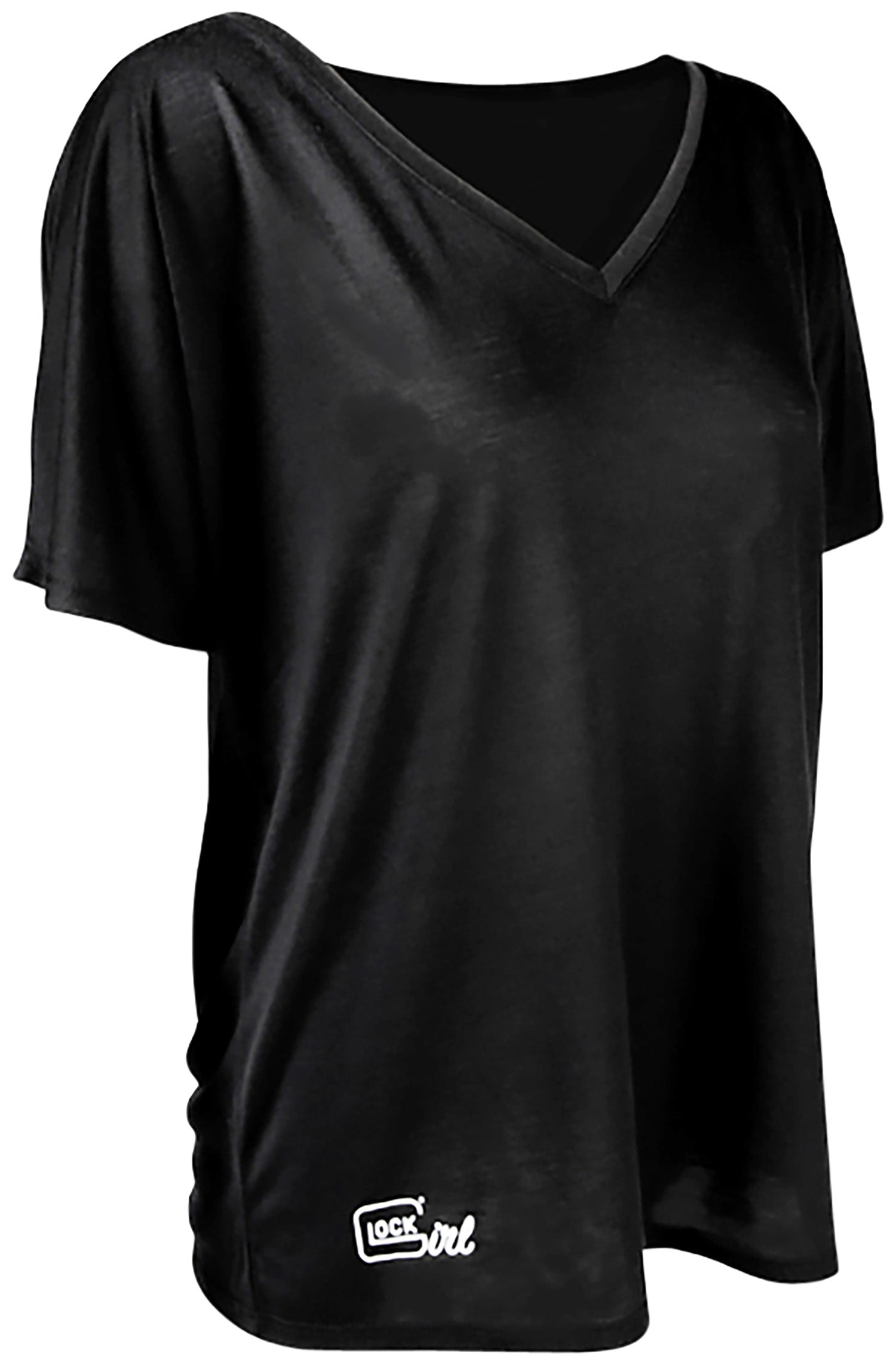 Glock AP960354 Glock Girl Relaxed  Black Pre-Shrunk Cotton Short Sleeve V-Neck 2XL