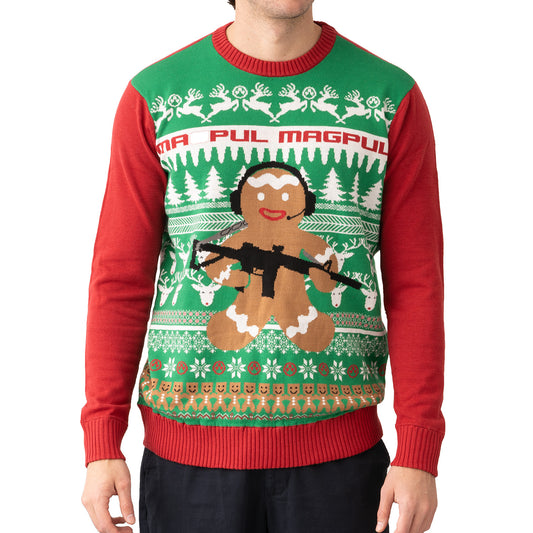 Magpul MAG1198975XL Ugly Christmas GingARbread Man Multi-Color, Cotton/Acrylic, Long Sleeve, XL