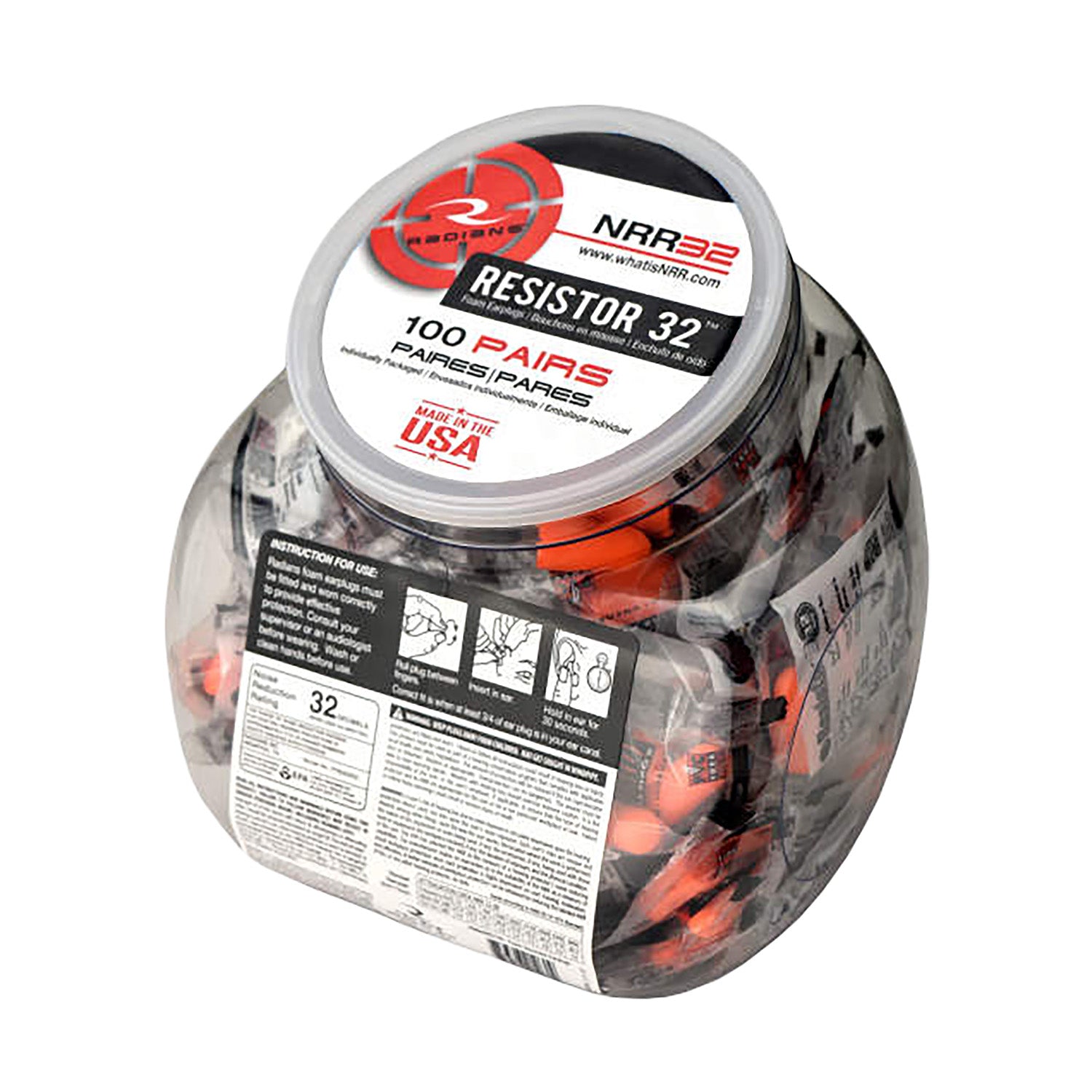 Radians FP8000RD/100 Foam Ear Plugs  32 dB In The Ear Orange 1 Pair