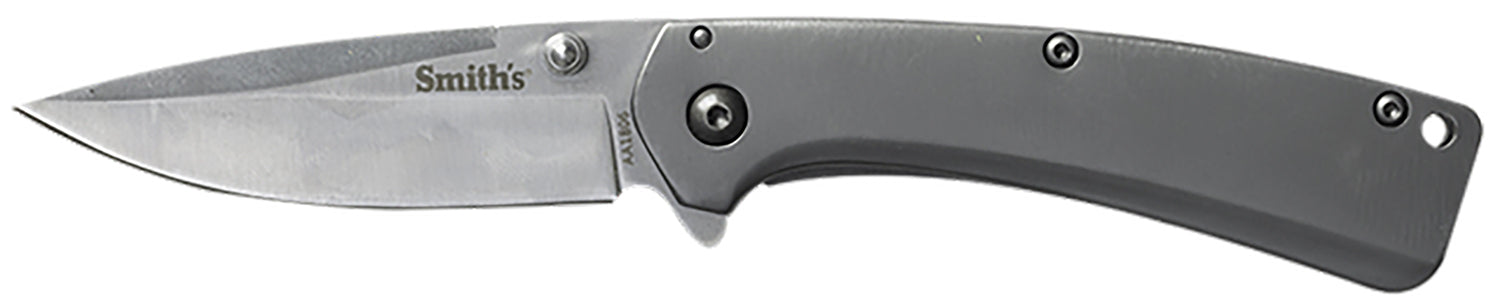 Smiths Products 51008 Furrow  2.90" Folding Drop Point Plain Satin Titanium Coated Stainless Steel Blade/Stainless Steel Handle Includes Pocket Clip