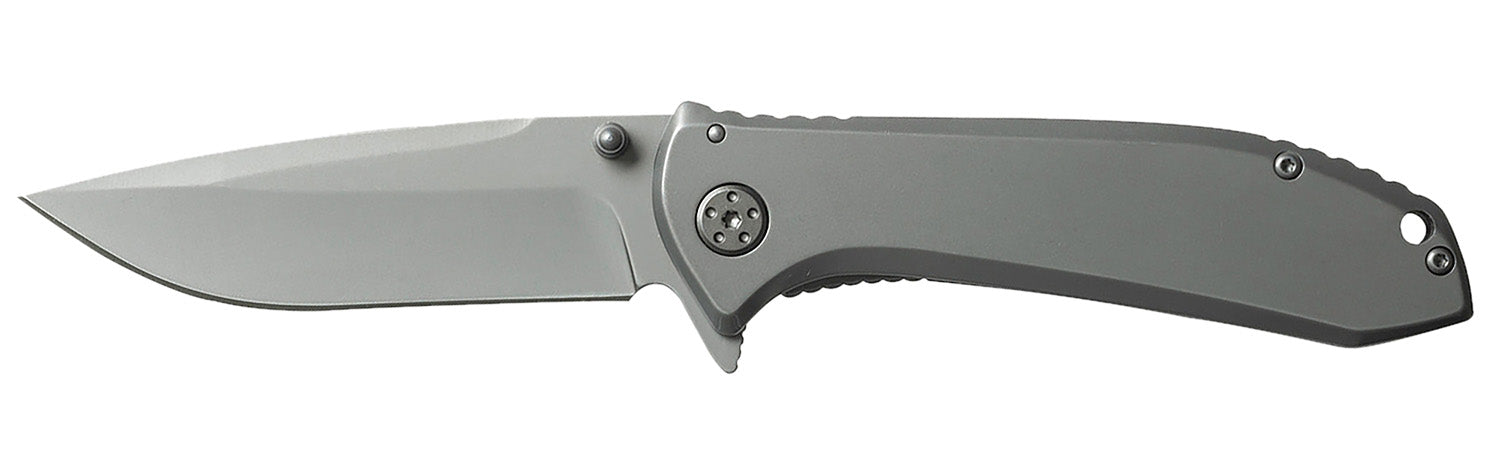 Smiths Products 51010 Titania II 3.50" Folding Drop Point Plain Satin Titanium Coated Stainless Steel Blade/Stainless Steel Handle Includes Pocket Clip