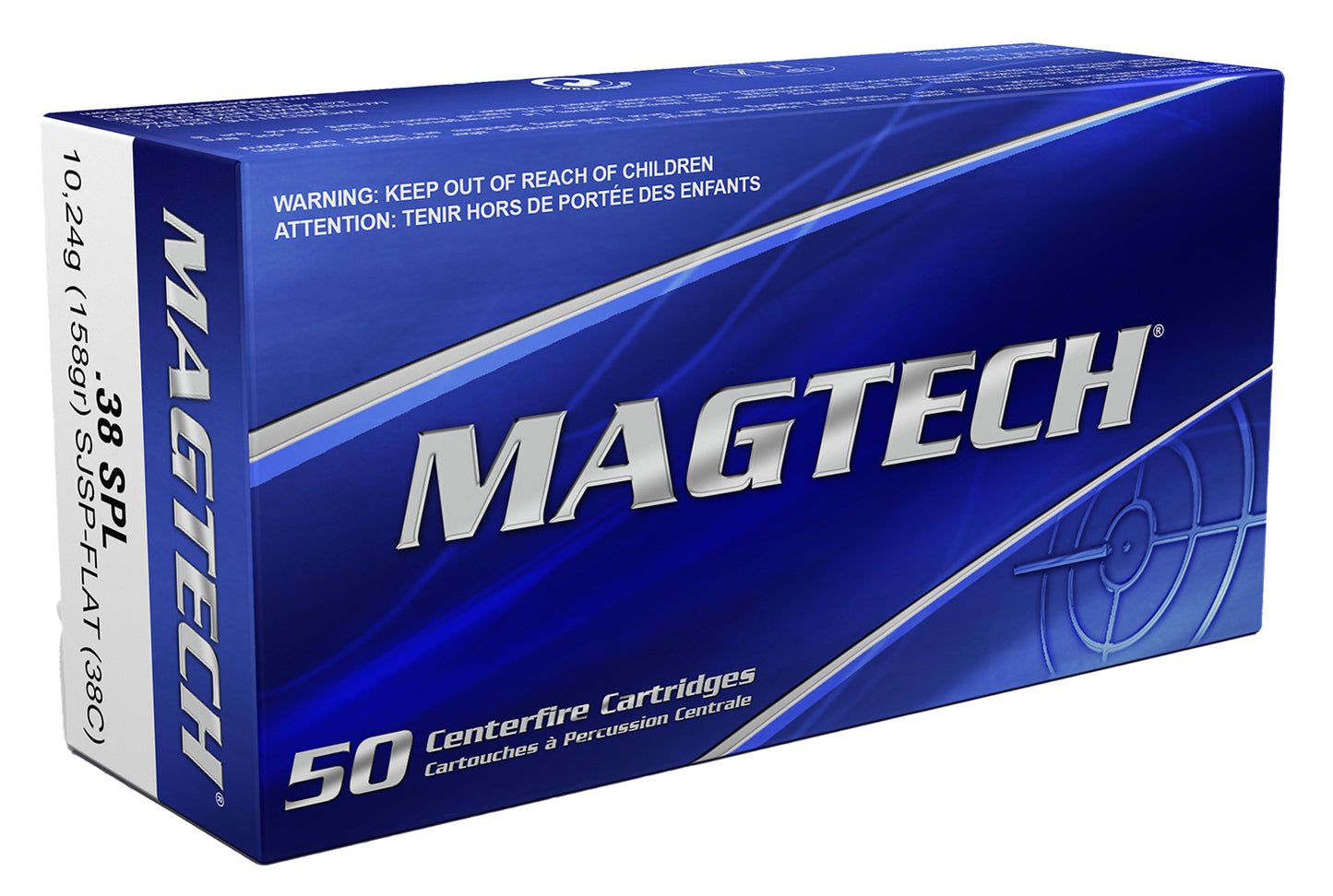 Magtech 38C Range/Training  38Special 158gr Semi Jacketed Soft Point Flat 50 Per Box/20 Case