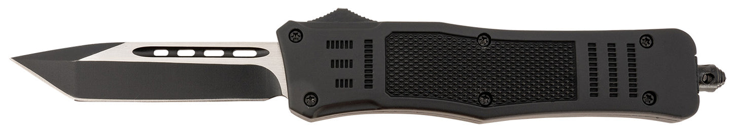 Steel River Knives T618BT Spartan  Medium 3.25" Tanto Plain Black/Silver 440C SS Blade/ 4.50" Black Aluminum Zinc Alloy Handle