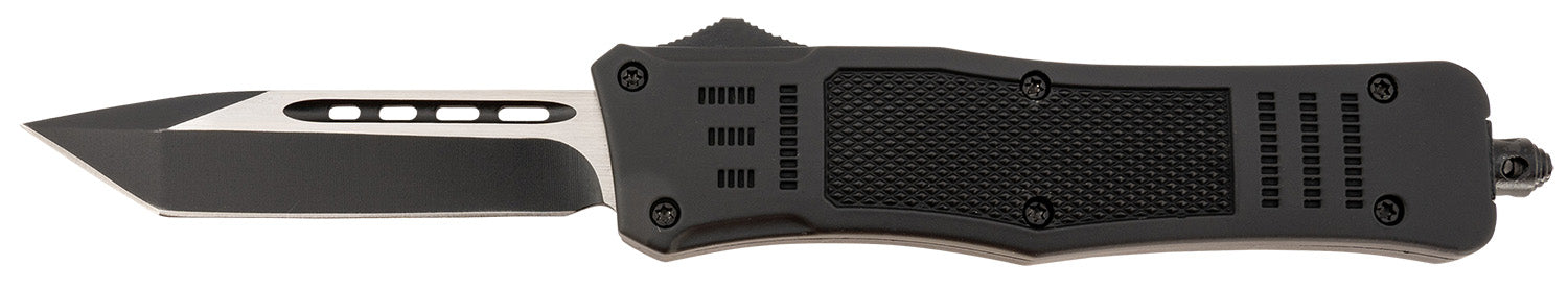 Steel River Knives T618BT Spartan  Medium 3.25" Tanto Plain Black/Silver 440C SS Blade/ 4.50" Black Aluminum Zinc Alloy Handle