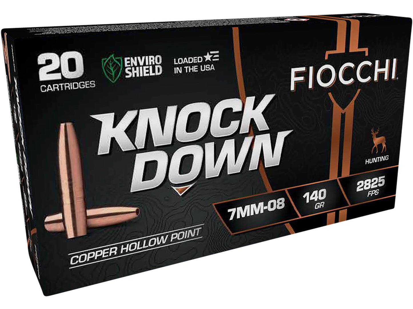 Fiocchi 7MM08CHA Knock Down Enviro Shield 7mm-08Rem 140gr Hollow Point 20 Per Box/10 Case