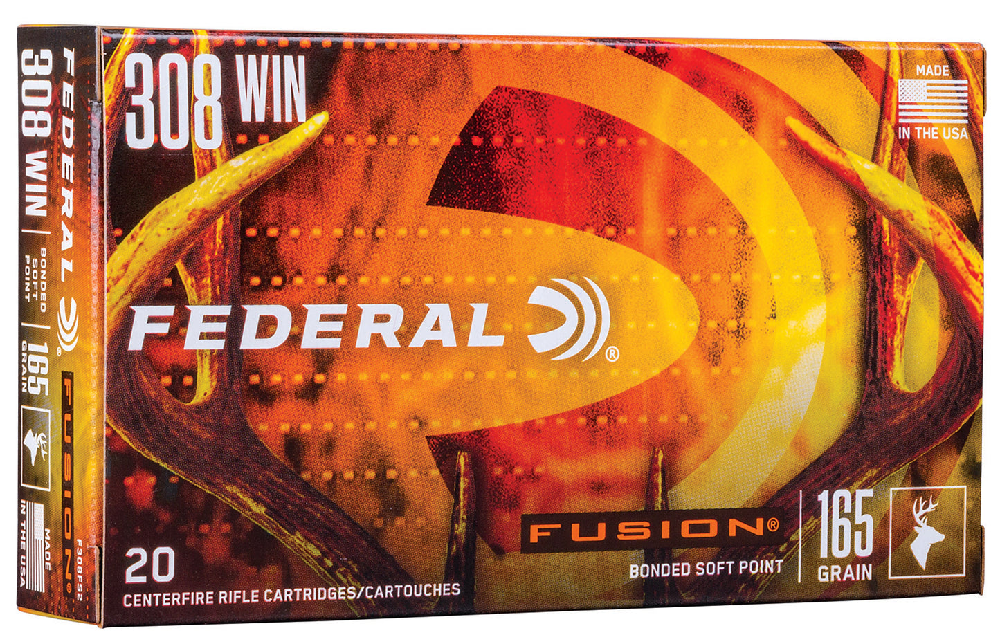 Federal F308FS2 Fusion  308Win 165gr Bonded Soft Point 20 Per Box/10 Case