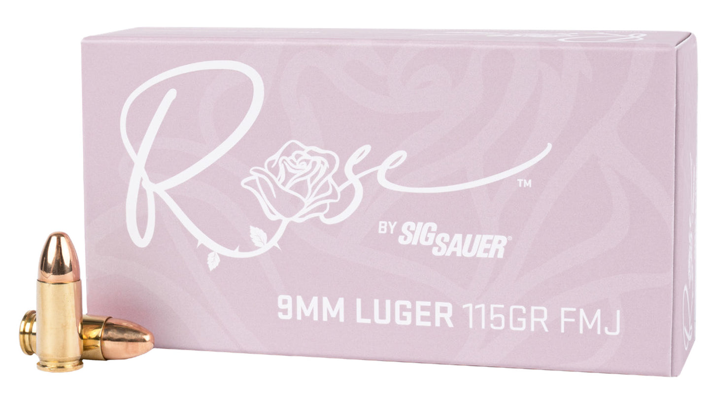 Sig Sauer E9MMB1ROSE50 Rose  9mmLuger 115gr Full Metal Jacket 50 Per Box/20 Case