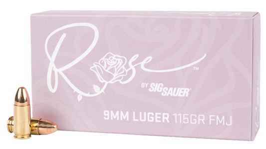 Sig Sauer E9MMB1ROSE50 Rose  9mmLuger 115gr Full Metal Jacket 50 Per Box/20 Case