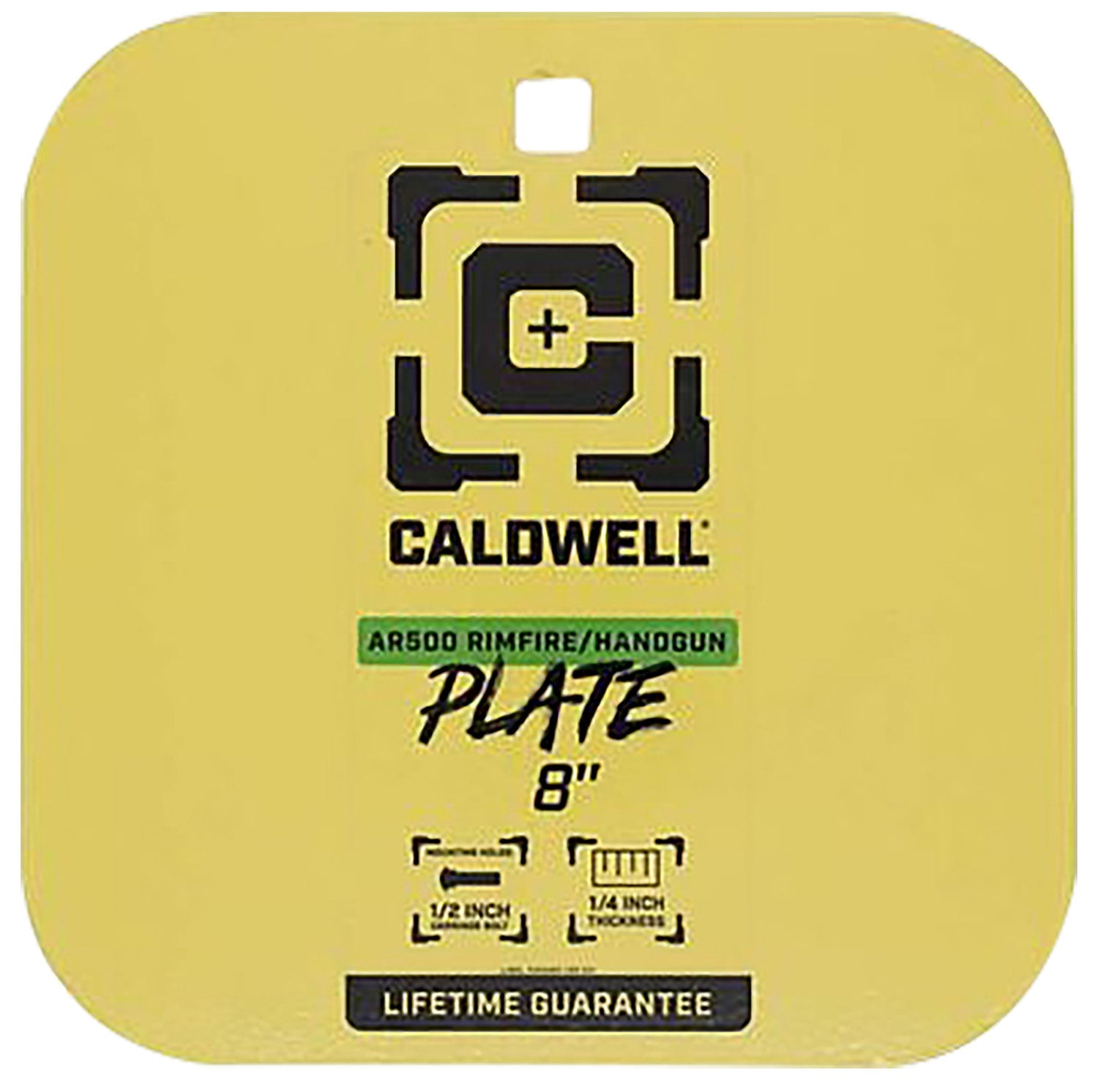 Caldwell 4002878   8" Rimfire/Handgun Yellow AR500 Steel Gong 1/4" Thick