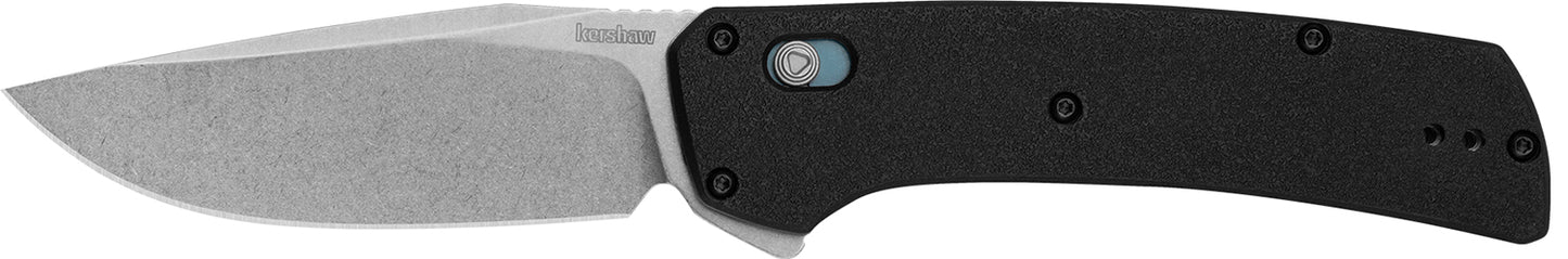 Kershaw 2047 Layup  3.40" Folding Drop Point Plain Stonewashed D2 Steel, Blade Black GFN Handle