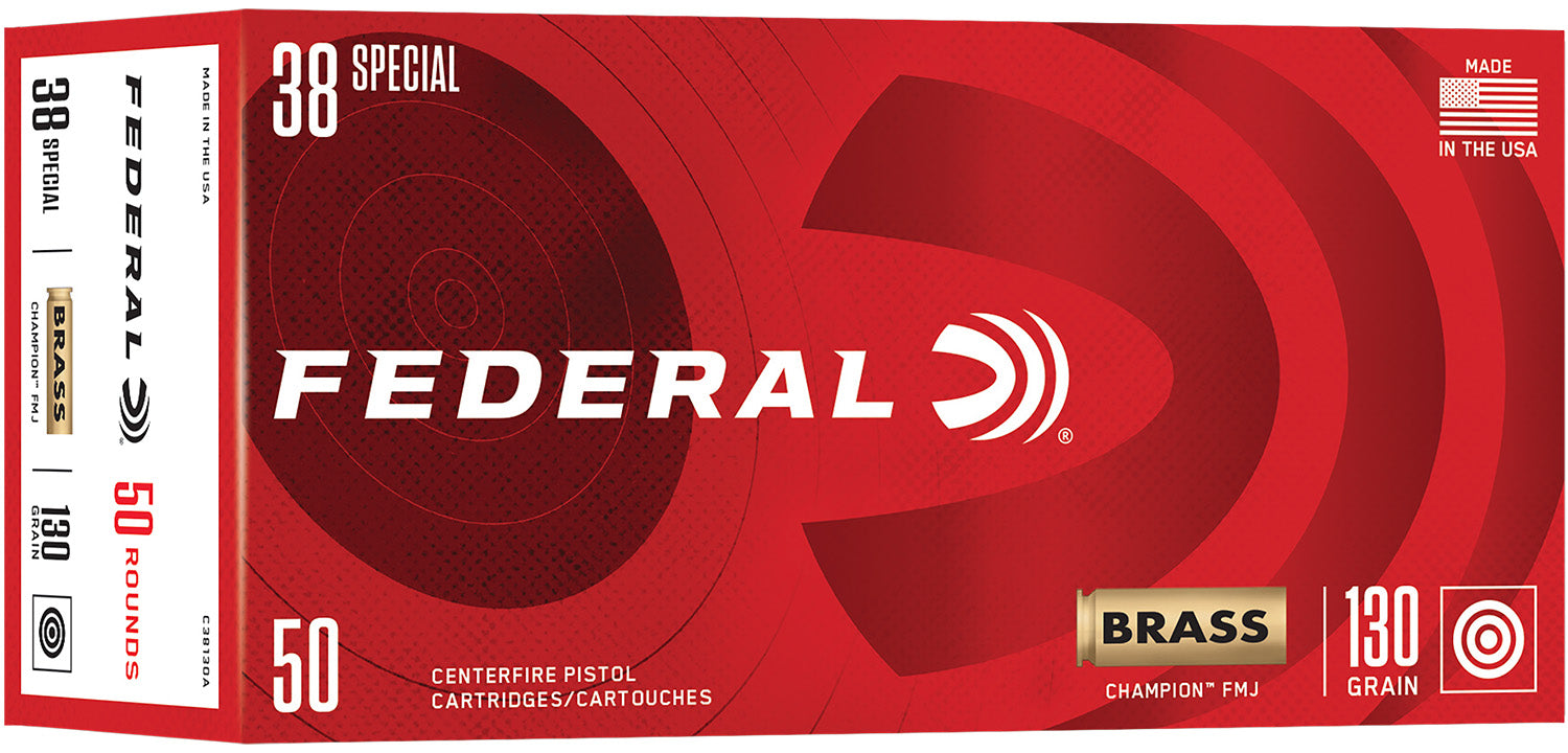 Federal C38130A Champion  38Special 130gr Full Metal Jacket 50 Per Box/20 Case