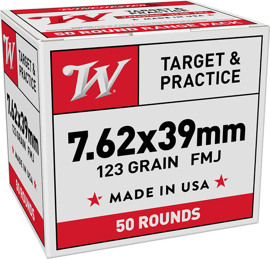 Winchester Ammo W7623950   7.62x39mm 123gr Full Metal Jacket 50 Per Box/10 Case