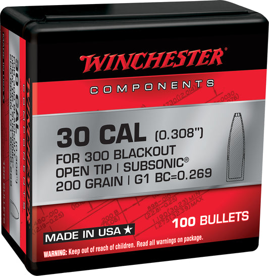 Winchester Ammo WB300B200X   300Blackout 200gr Open Tip 100 Per Box/10 Case