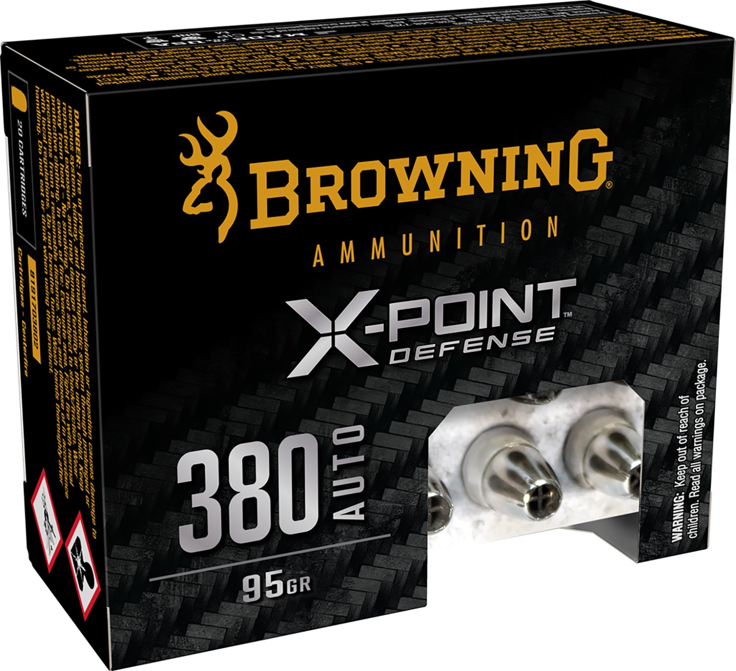 Browning Ammo B191703802 X-Point  380ACP 95gr Jacketed Hollow Point 20 Per Box/10 Case