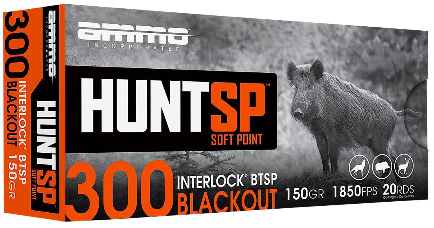 Ammo Inc 300B150SPA20 Hunt  300Blackout 150gr Soft Point 20 Per Box/10 Case