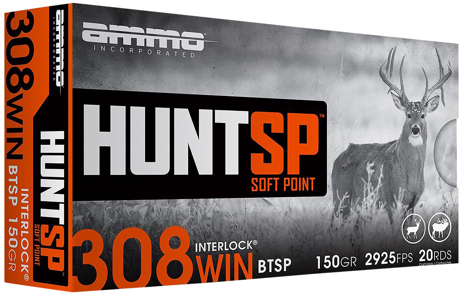 Ammo Inc 308150SPA20 Hunt  308Win 150gr Soft Point 20 Per Box/10 Case