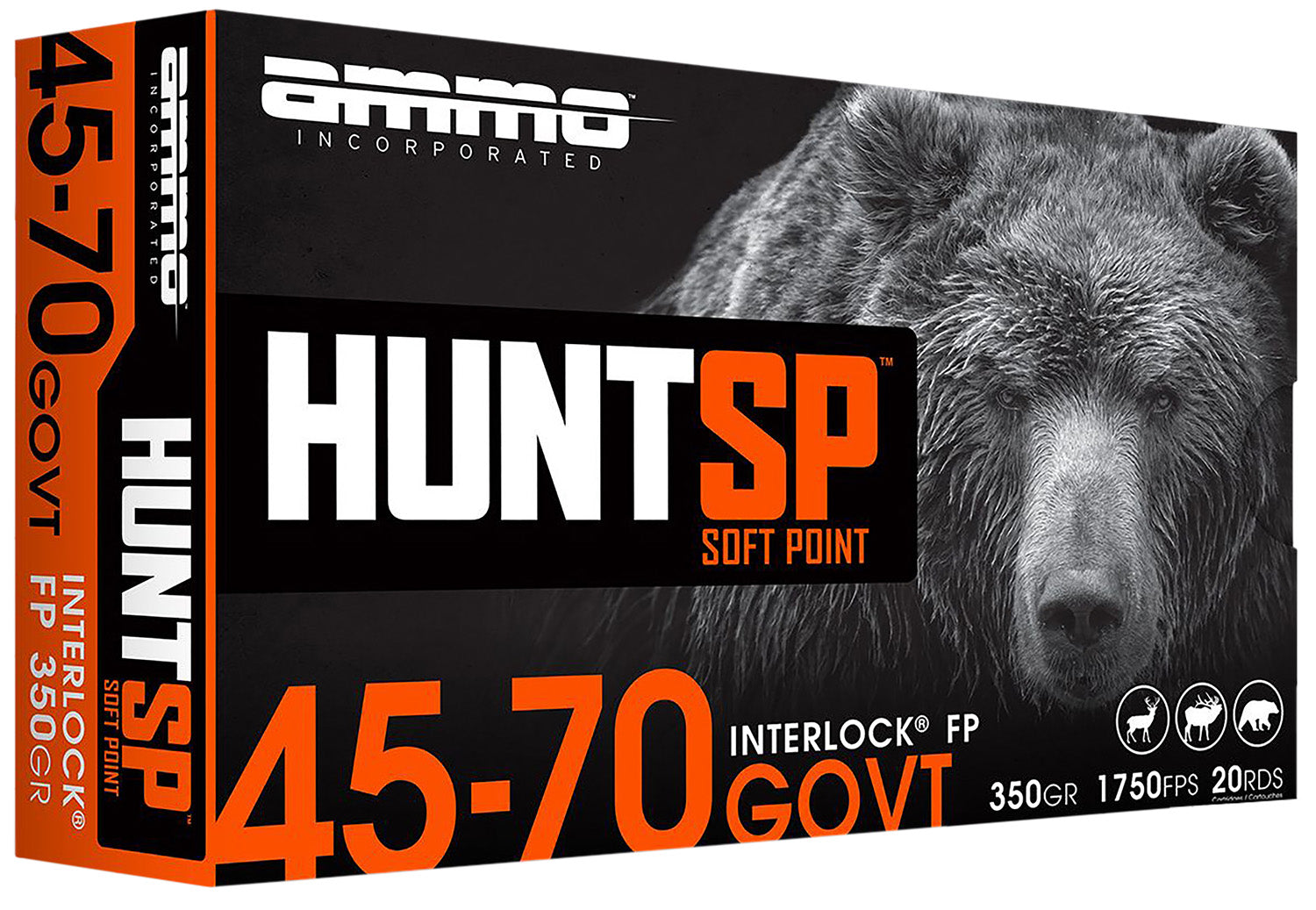 Ammo Inc 4570G350SPA20 Hunt  45-70Gov 350gr Soft Point 20 Per Box/10 Case