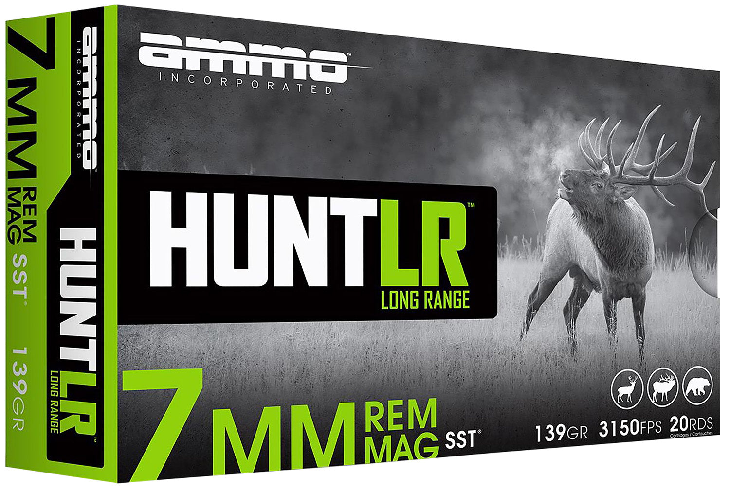 Ammo Inc 7MM139SSTA20 Hunt Long Range 7mm 139gr Super Shock Tip 20 Per Box/10 Case