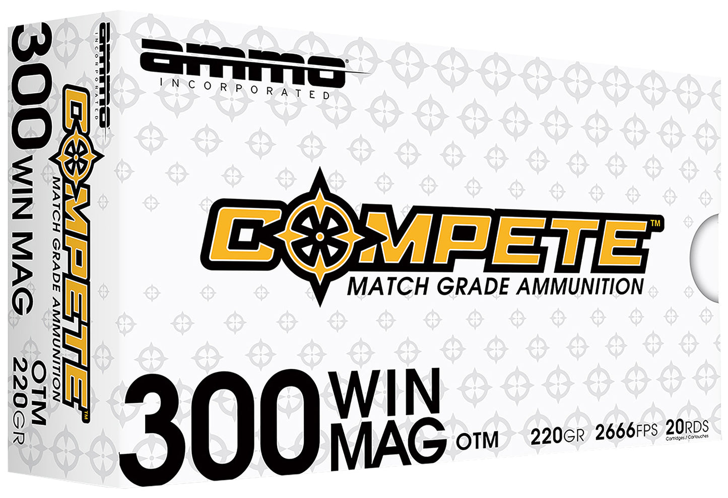 Ammo Inc 300WM190BTHPA20 Match  300WinMag 220gr Open Tip Match 20 Per Box/10 Case