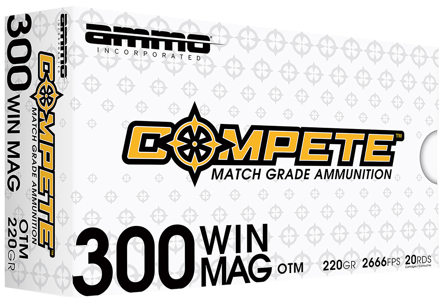 Ammo Inc 300WM190BTHPA20 Match  300WinMag 220gr Open Tip Match 20 Per Box/10 Case