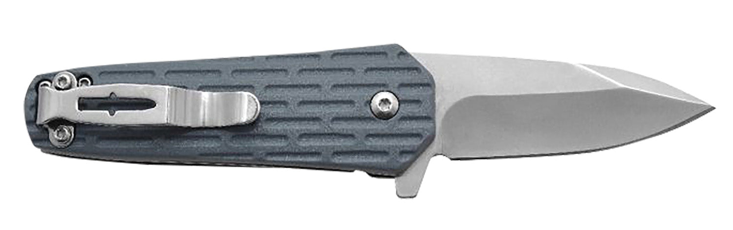 Camillus 19399 Wedge  2.25" Folding Spear Point Plain Silver Carbonitride Titanium 420 Stainless Steel Blade, Blue Textured GFN Handle