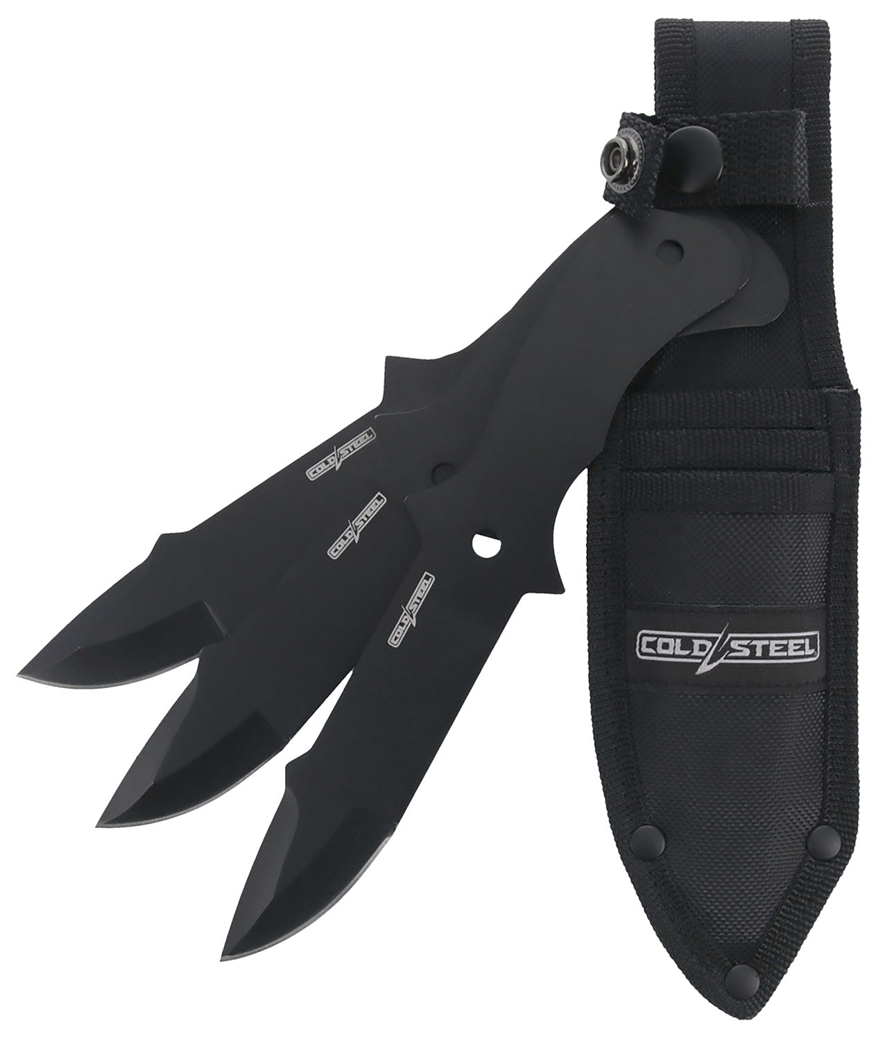 Cold Steel CSTH80KVC3PK Throwing Knives  Set of 3 Fixed 8" Drop Point Plain Black Oxide 420 Stainless Steel Blade, Includes Sheath