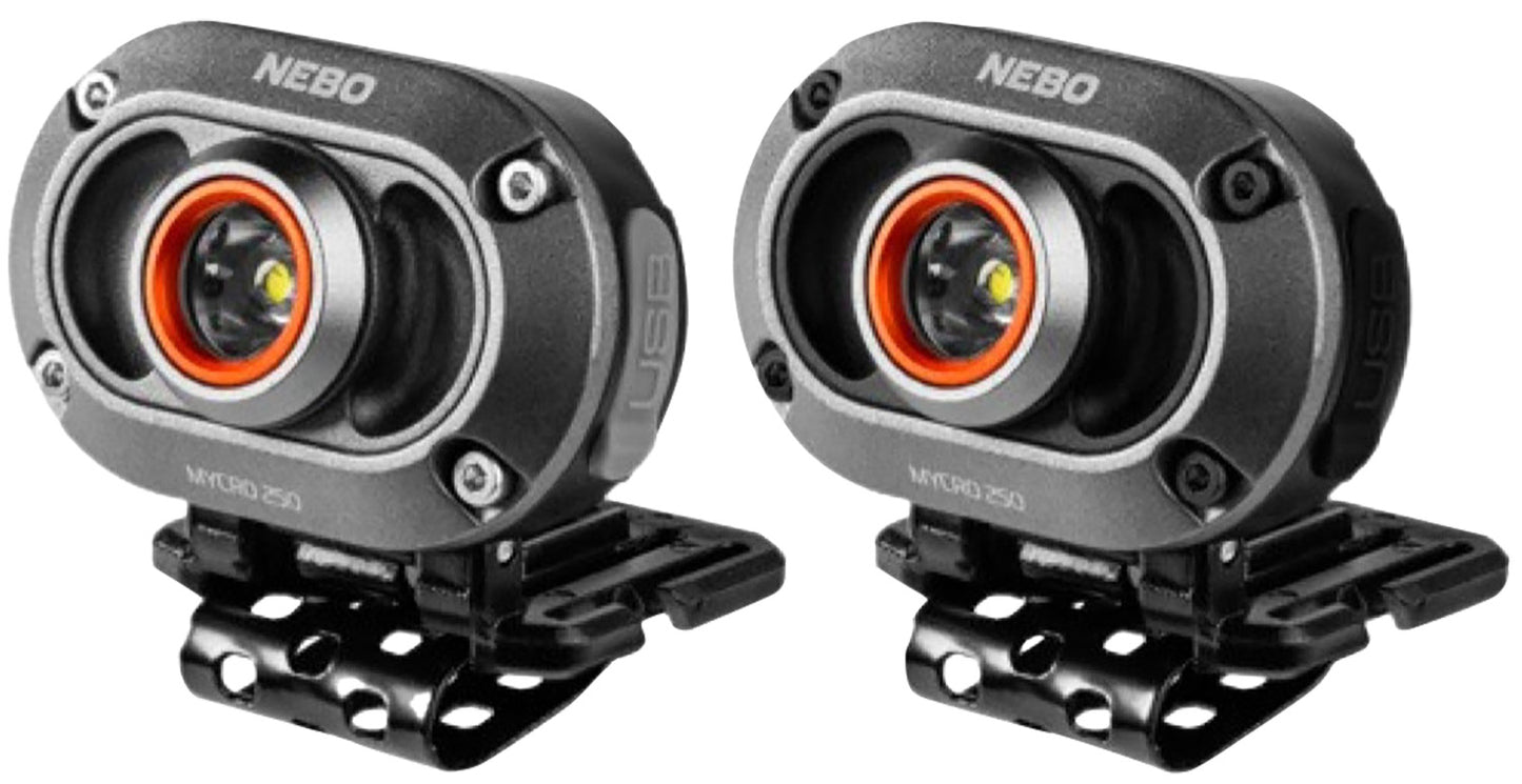 iProtec NEBHLP1010 MYCRO Headlamp Gray 250 Lumens White 2 Pack