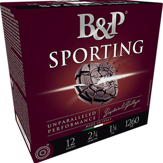B&P Ammunition 12B1SH75 Sporting Clay  12 Gauge 2.75" 1 oz 7.5 Shot 25 Per Box/10 Cs