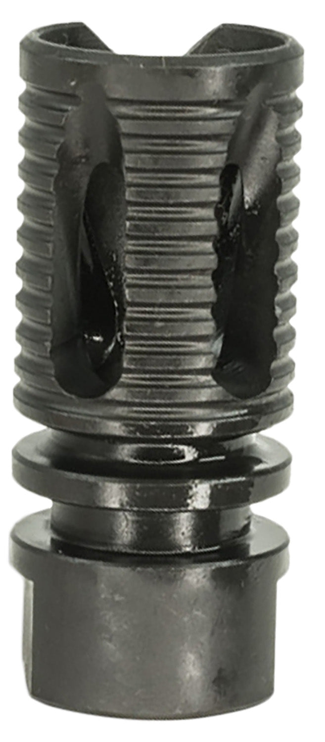 Lead & Steel Llc LS-SAW-FH-1-2X28 Saw Style Flash Suppressor  1/2"-28 tpi Black 4140 Steel Closed Tine